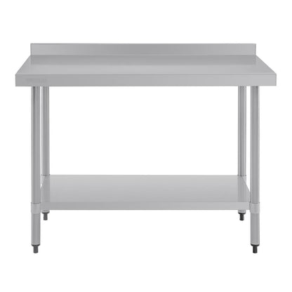 Vogue Stainless Steel Prep Table with Splashback 1200mm • PAS-T381
