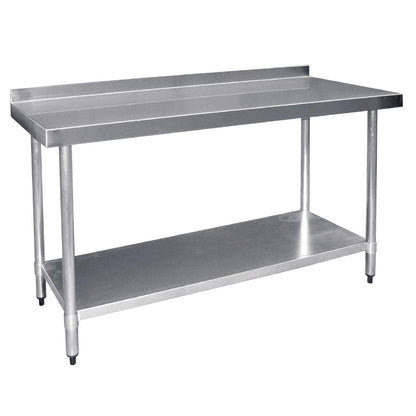 Vogue Stainless Steel Prep Table with Splashback 1800mm • PAS-T383