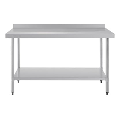 Vogue Stainless Steel Prep Table with Splashback 1500mm • PAS-T382