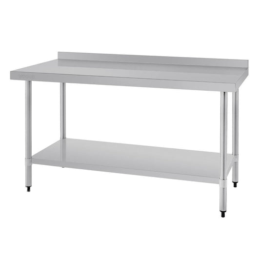 Vogue Stainless Steel Prep Table with Splashback 1500mm • PAS-T382