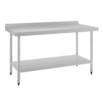Vogue Stainless Steel Prep Table with Splashback 1500mm • PAS-T382