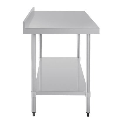 Vogue Stainless Steel Prep Table with Splashback 1500mm • PAS-T382