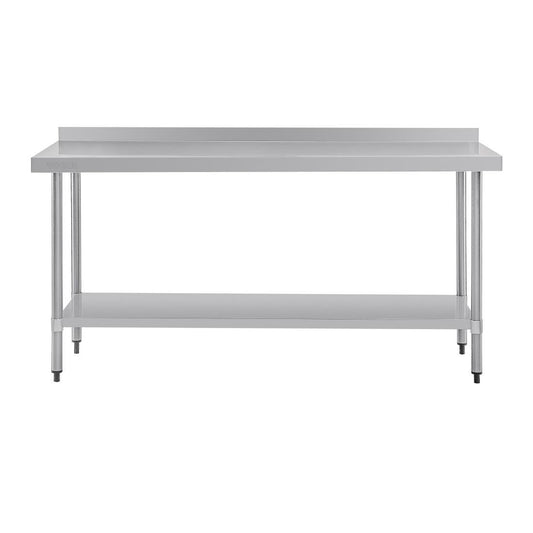 Vogue Stainless Steel Prep Table with Splashback 1800mm • PAS-T383