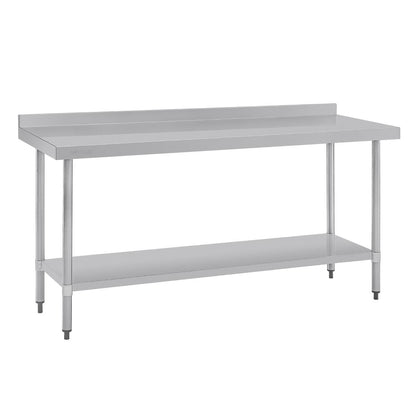 Vogue Stainless Steel Prep Table with Splashback 1800mm • PAS-T383