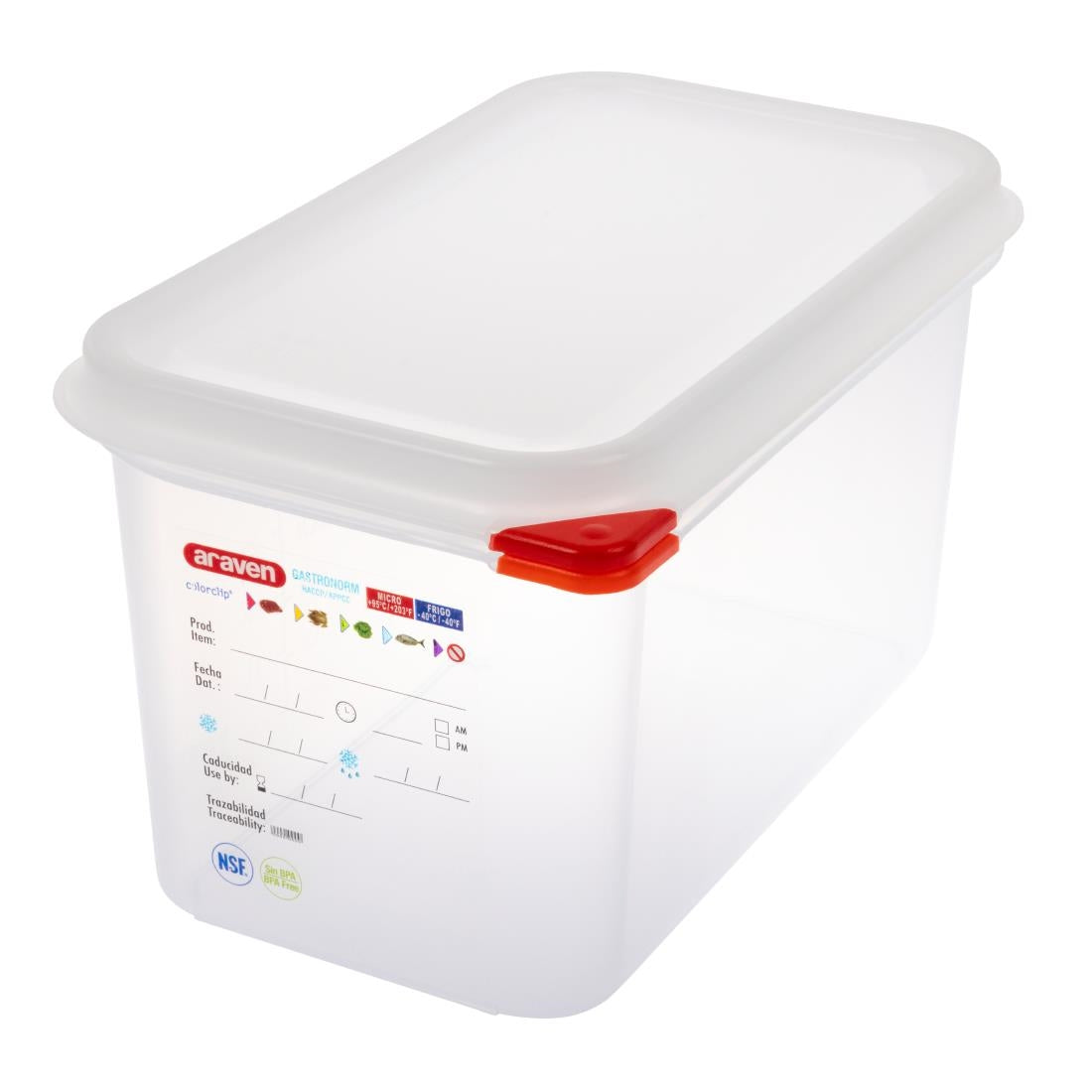 Araven Polypropylene 1/4 Gastronorm Containers With Lids 150mm (4 Pack) • PAS-T985