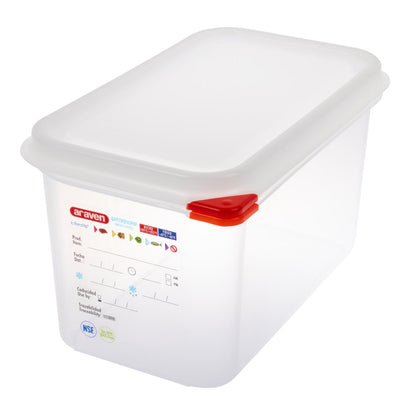 Araven Polypropylene 1/4 Gastronorm Containers With Lids 150mm (4 Pack) • PAS-T985