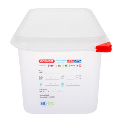 Araven Polypropylene 1/3 Gastronorm Containers With Lids 150mm (4 Pack) • PAS-T987