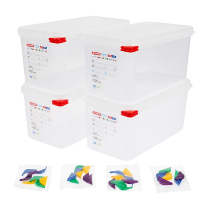 Araven Polypropylene 1/3 Gastronorm Containers With Lids 150mm (4 Pack) (Pack of 4) • PAS-T987