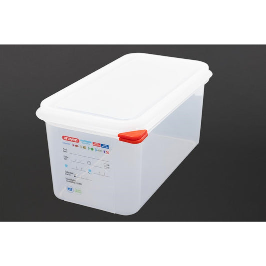 Araven Polypropylene 1/3 Gastronorm Containers With Lids 150mm (4 Pack) • PAS-T987