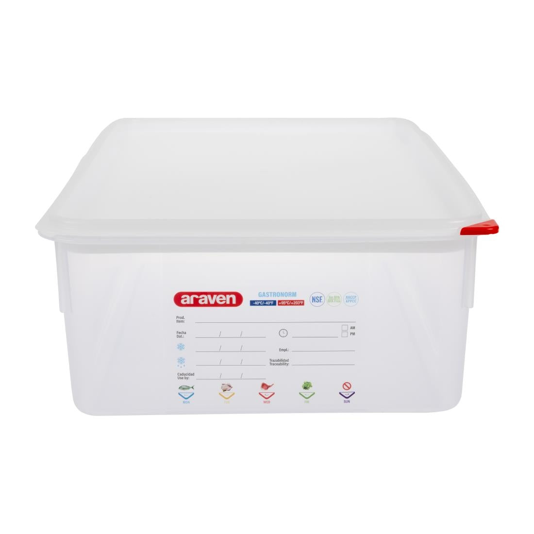 Araven Polypropylene 1/1 Gastronorm Containers With Lids 150mm (4 Pack) • PAS-T991