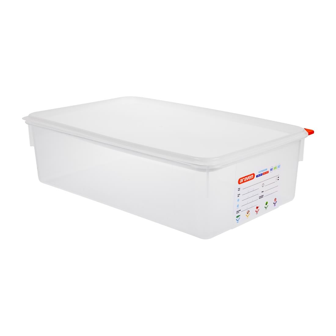 Araven Polypropylene 1/1 Gastronorm Containers With Lids 150mm (4 Pack) • PAS-T991