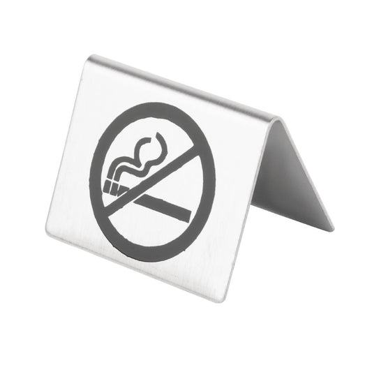 Olympia Stainless Steel No Smoking Table Sign • PAS-U044