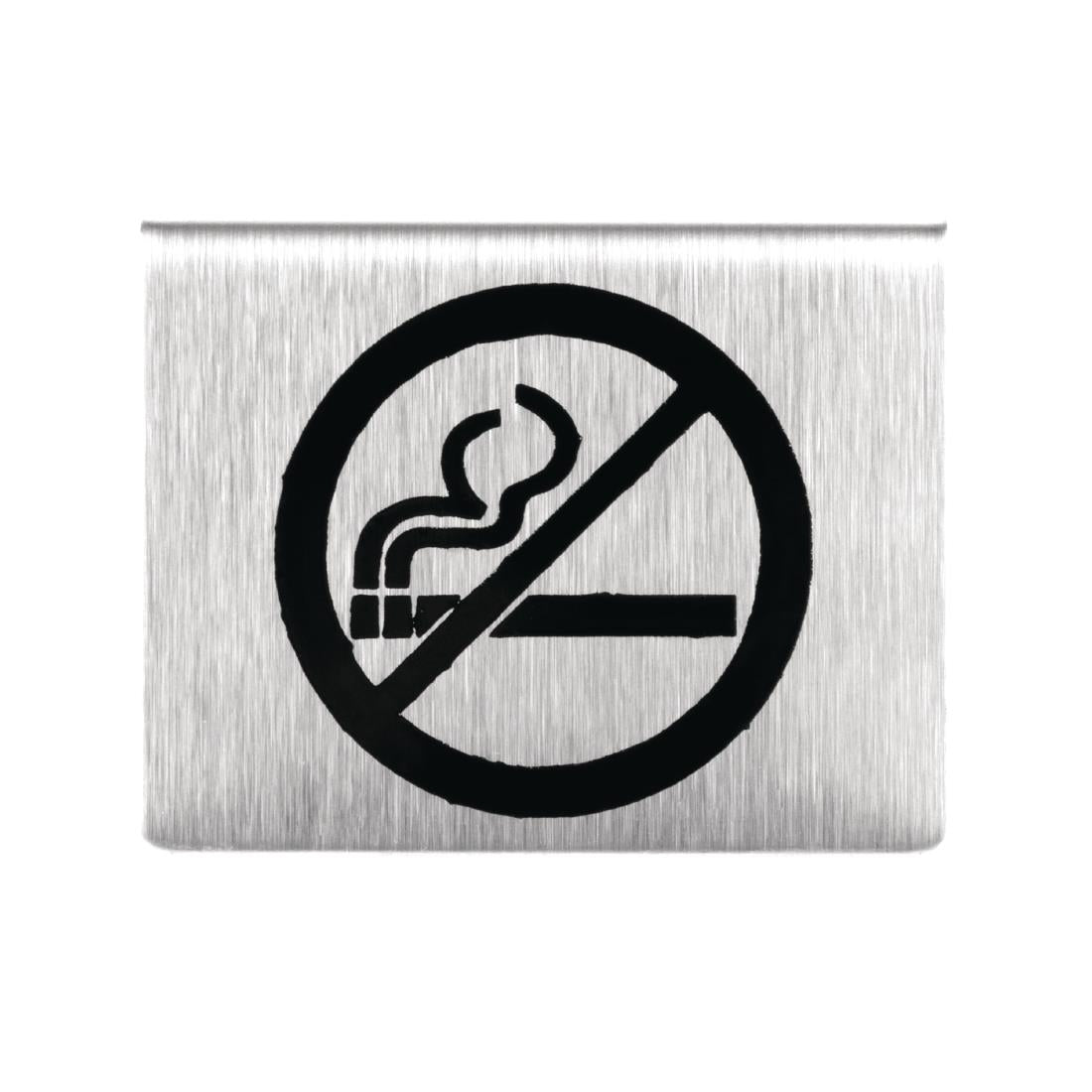 Olympia Stainless Steel No Smoking Table Sign • PAS-U044