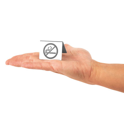 Olympia Stainless Steel No Smoking Table Sign • PAS-U044