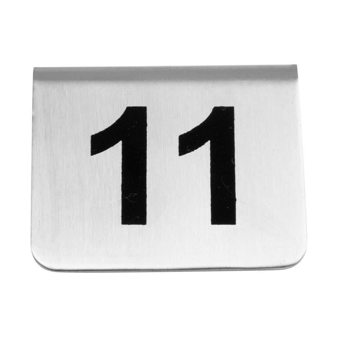 Olympia Stainless Steel Table Numbers 11-20 (10 Pack) (Size: 35(H) x 51(W) x 38(D)mm | Brushed Steel | Pack Quantity: 10) • PAS-U047