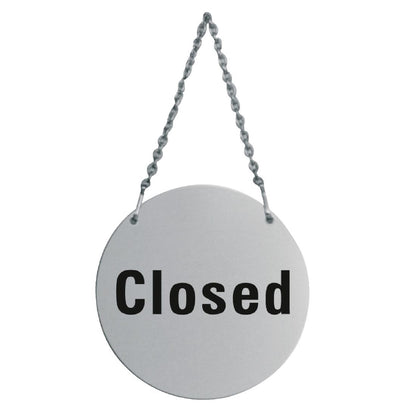 Vogue Stainless Steel Open & Closed Door Sign • PAS-U065