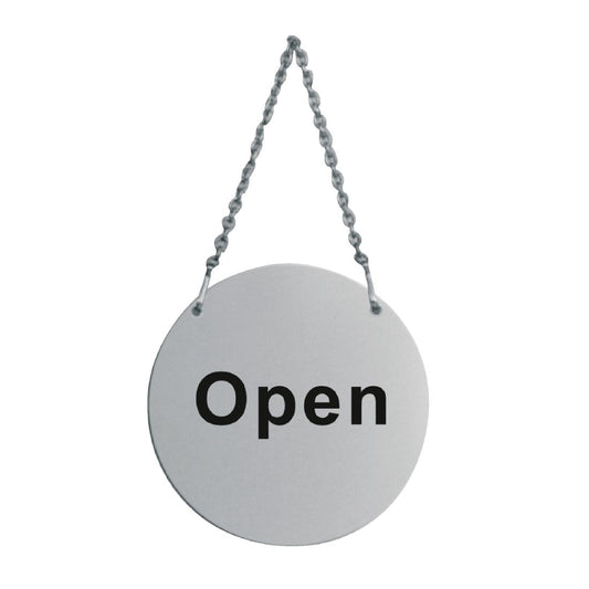 Vogue Stainless Steel Open & Closed Door Sign • PAS-U065