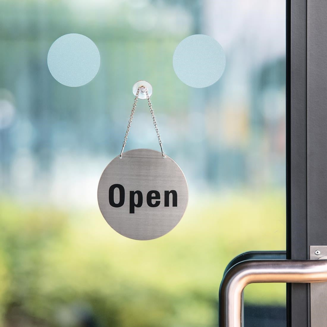 Vogue Stainless Steel Open & Closed Door Sign • PAS-U065