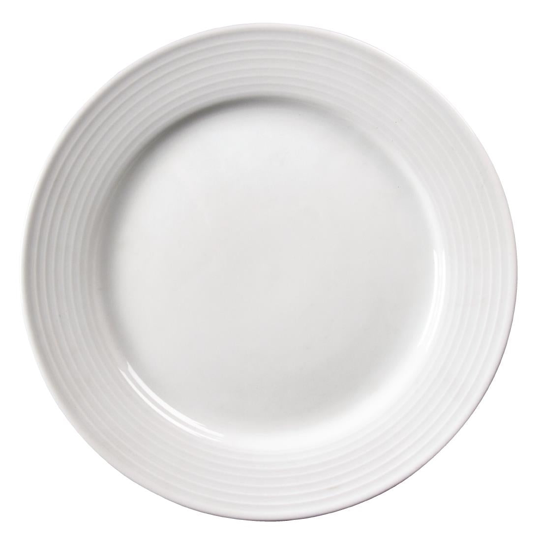 Olympia Linear Wide Rimmed Plates 250mm (12 Pack) • PAS-U091