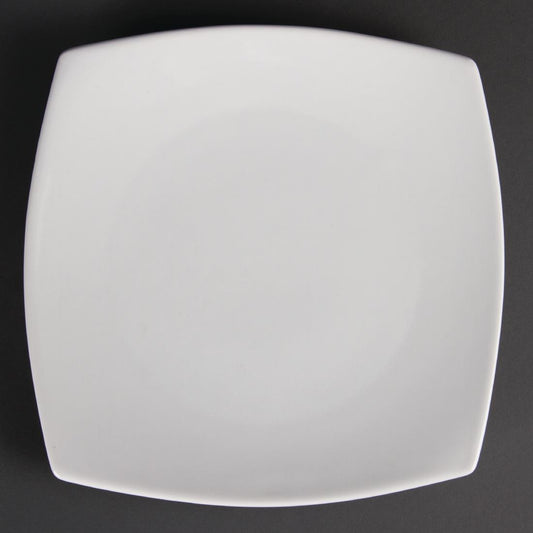 Olympia Whiteware Rounded Square Plate - 240mm (12 Pack) (Size: 240mm. Pack Quantity: 12) • PAS-U170