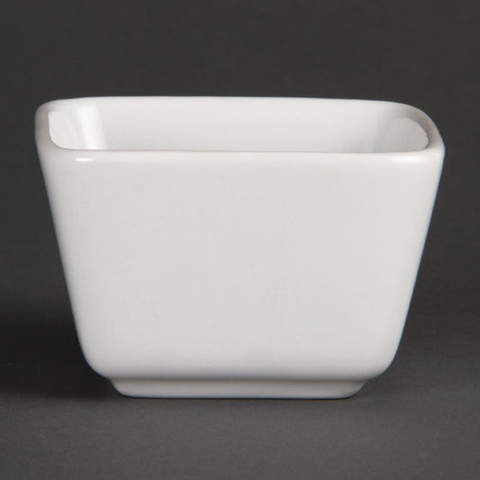 Olympia Whiteware Mini Dish Tall Square White - 75x75x48mm (12 Pack) (75 x 75 x 48mm. Pack quantity: 12) • PAS-U178