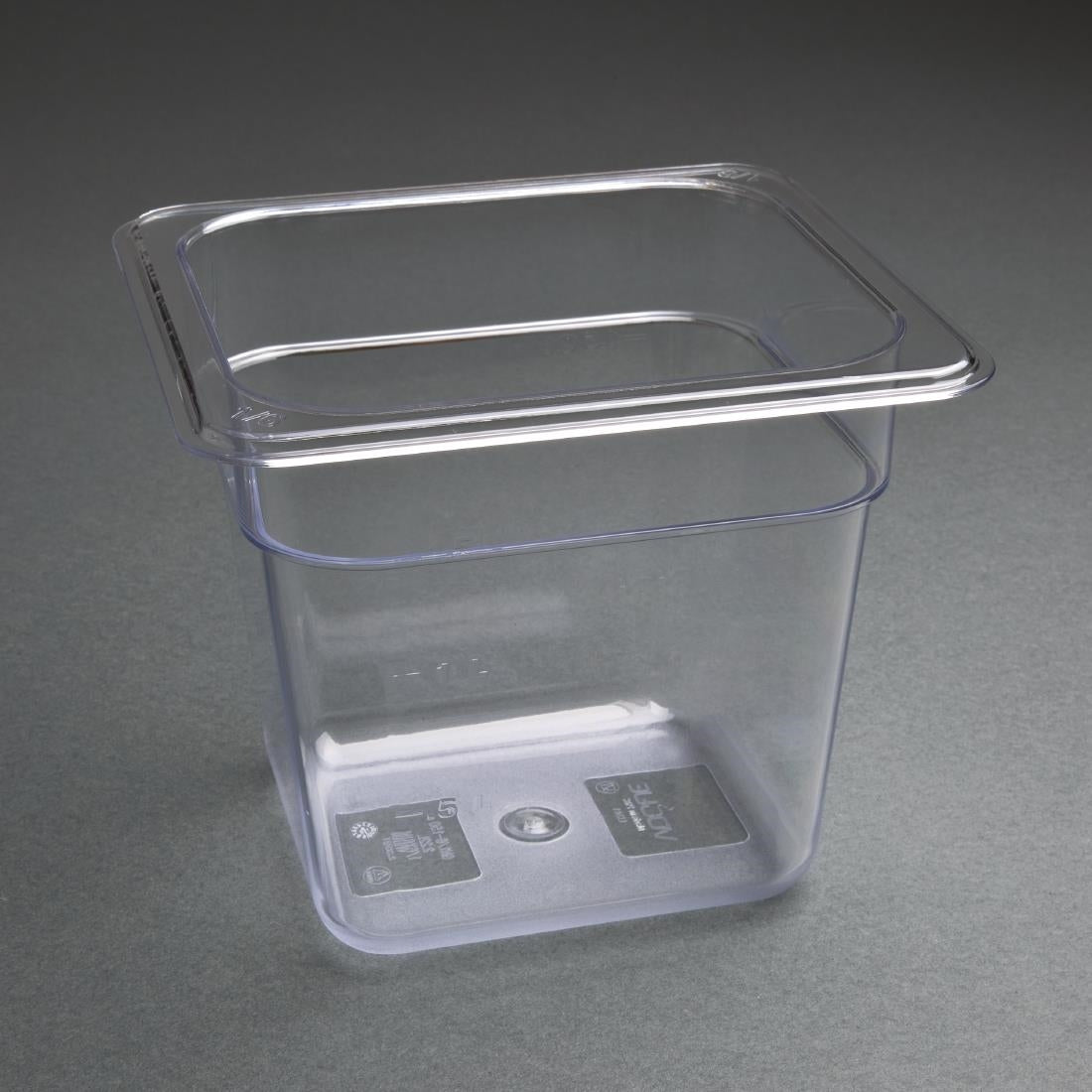 Vogue Clear Polycarbonate 1/6 Gastronorm Pan • PAS-U241