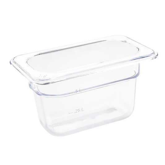 Vogue Clear Polycarbonate 1/9 Gastronorm Pan • PAS-U243