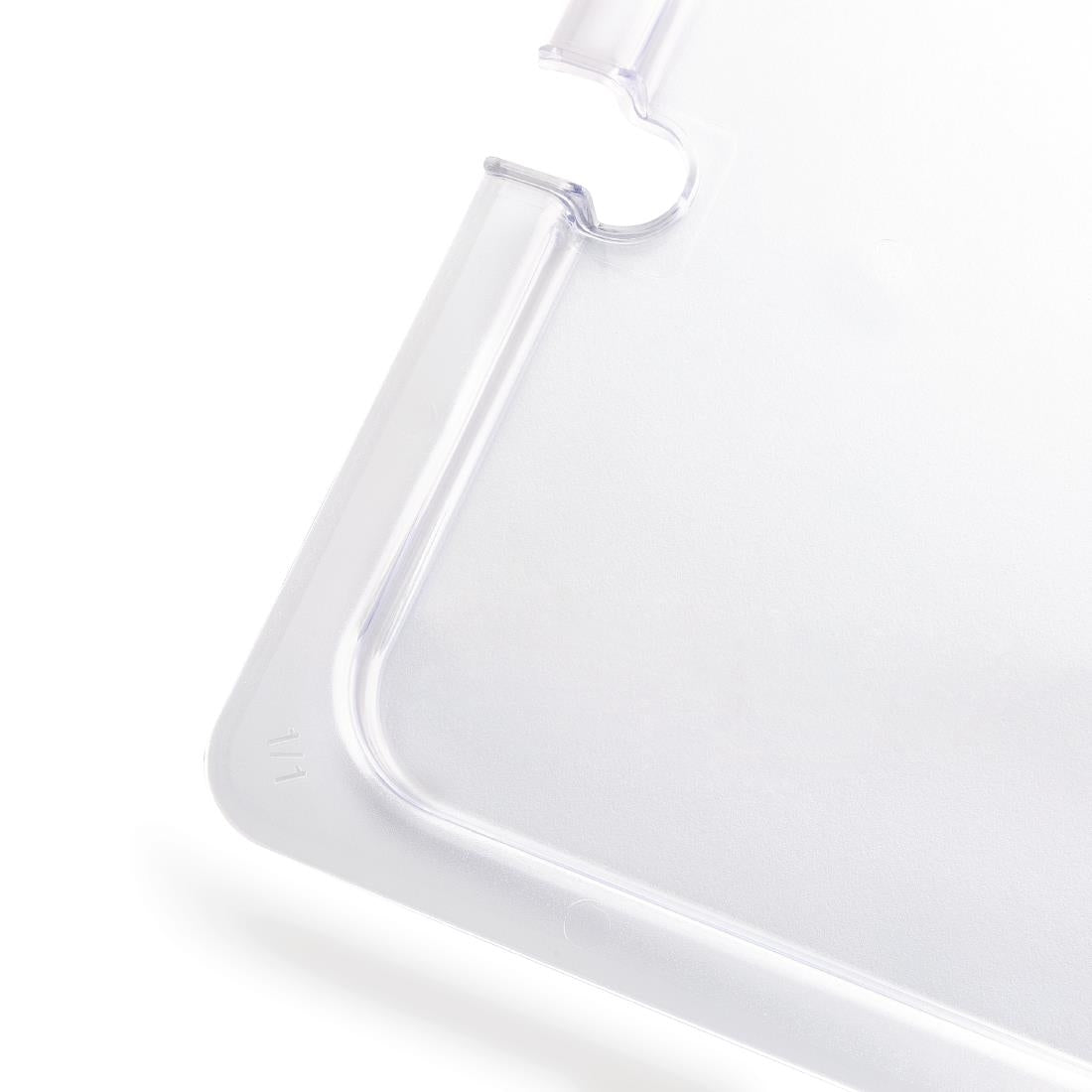 Vogue Clear Polycarbonate 1/1 Gastronorm Lid Notched • PAS-U250