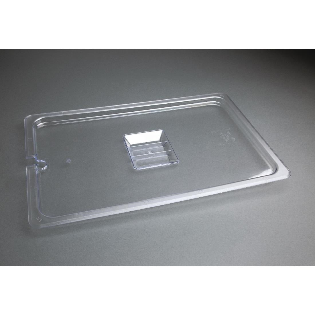 Vogue Clear Polycarbonate 1/1 Gastronorm Lid Notched • PAS-U250