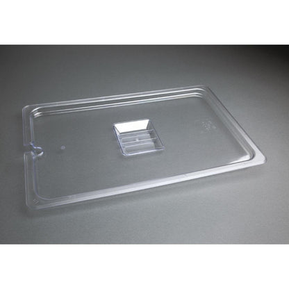 Vogue Clear Polycarbonate 1/1 Gastronorm Lid Notched • PAS-U250