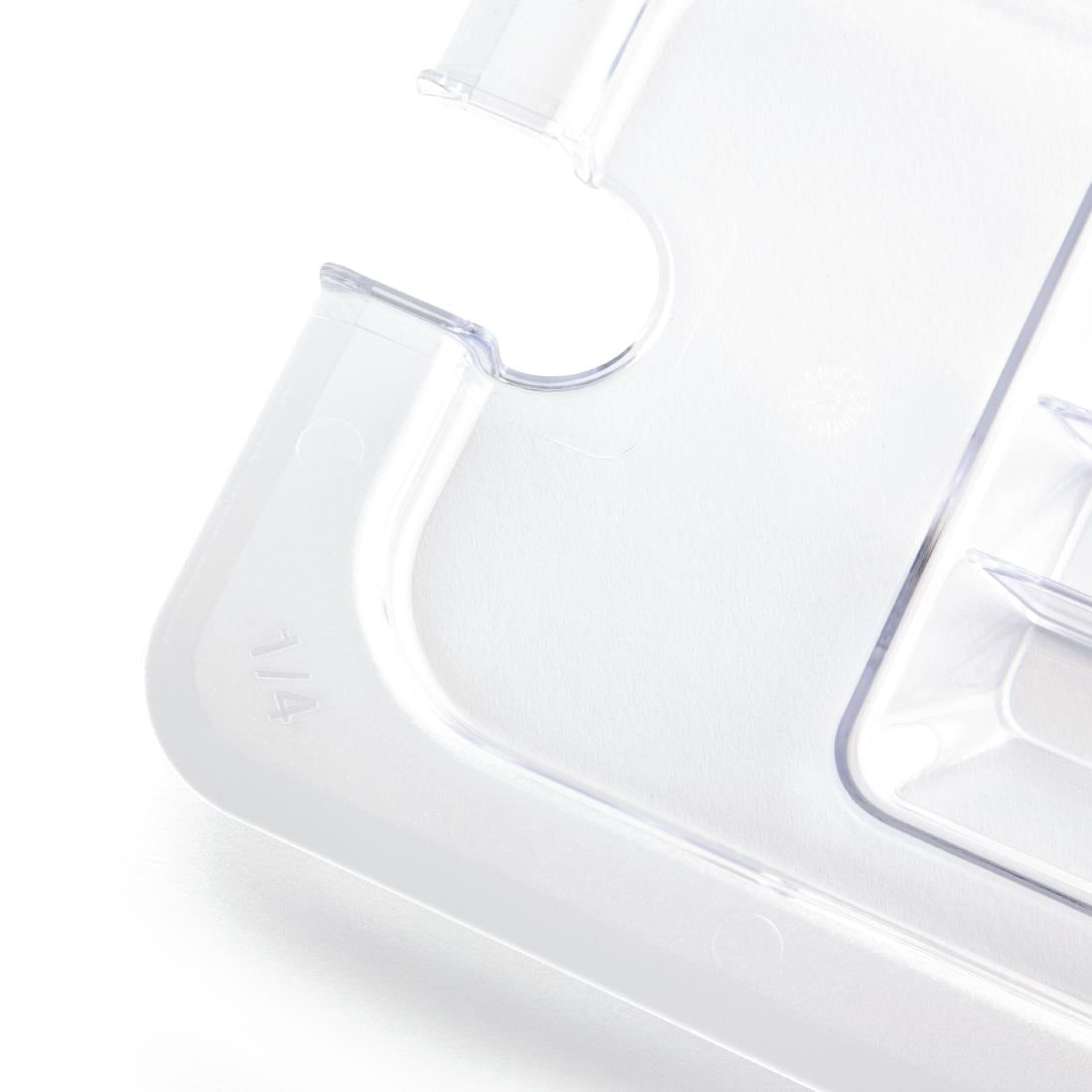 Vogue Clear Polycarbonate 1/4 Gastronorm Lid Notched • PAS-U253