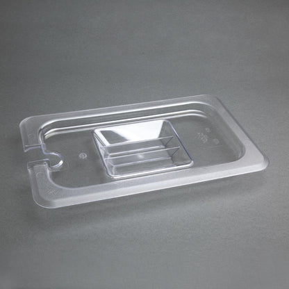 Vogue Clear Polycarbonate 1/4 Gastronorm Lid Notched • PAS-U253