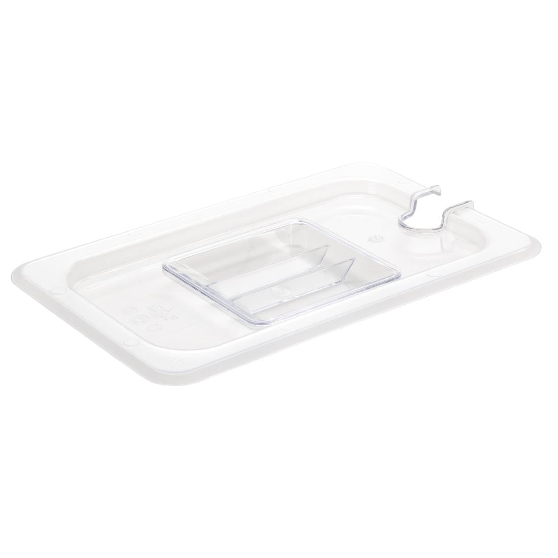 Vogue Clear Polycarbonate 1/4 Gastronorm Lid Notched • PAS-U253