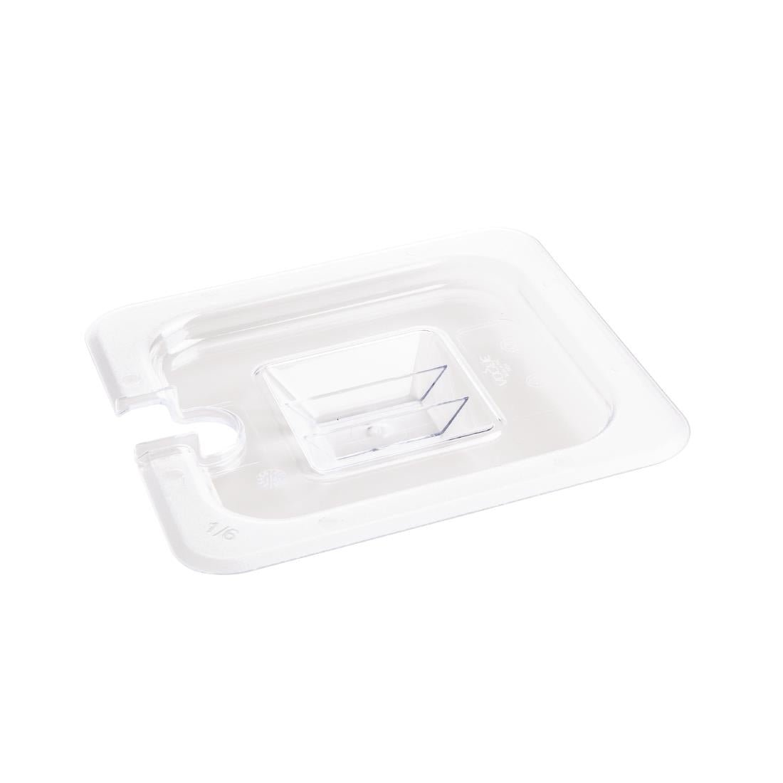 Vogue Clear Polycarbonate 1/6 Gastronorm Notched Lid • PAS-U254