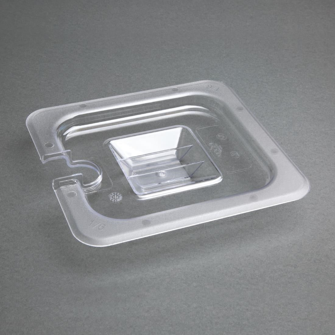 Vogue Clear Polycarbonate 1/6 Gastronorm Notched Lid • PAS-U254