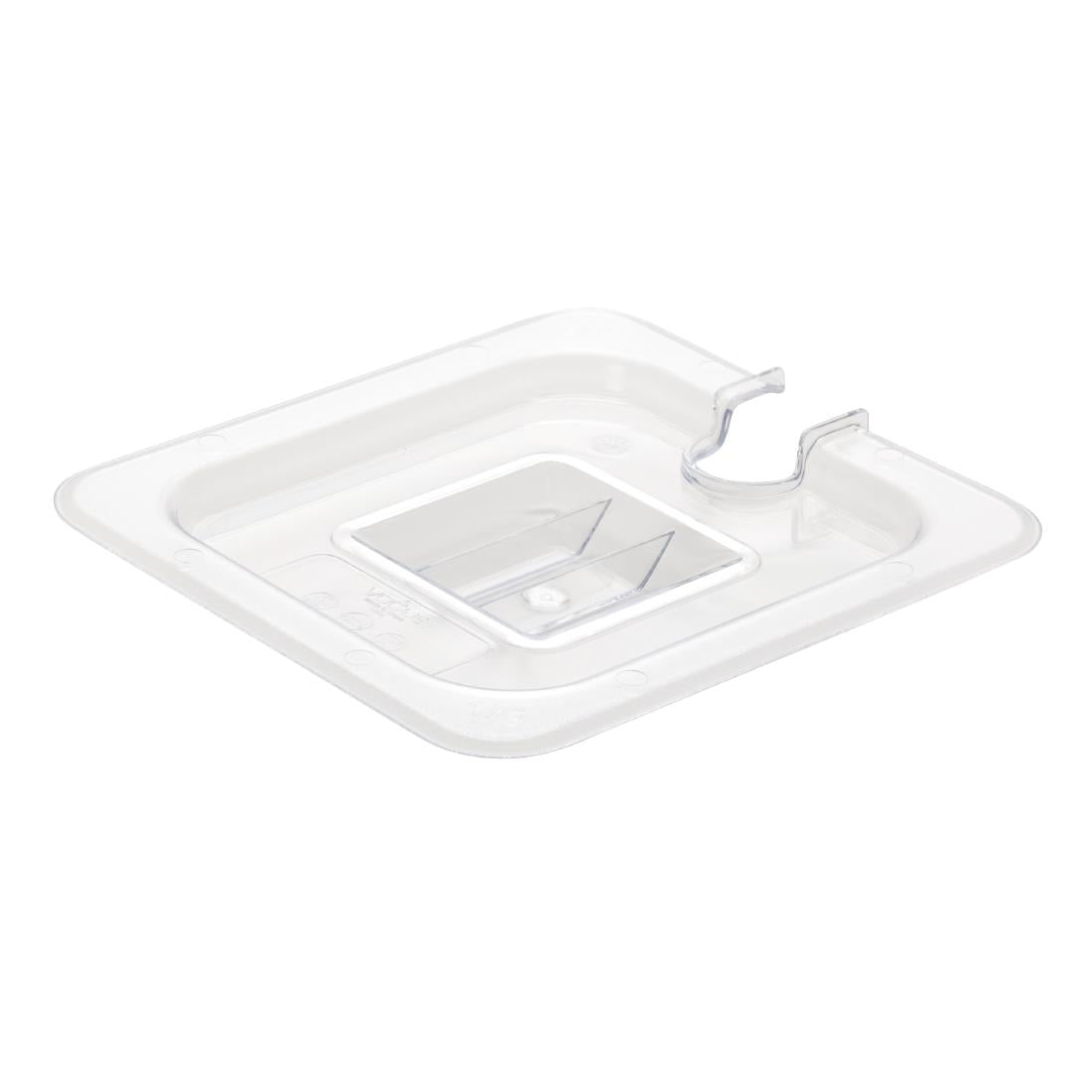 Vogue Clear Polycarbonate 1/6 Gastronorm Notched Lid • PAS-U254