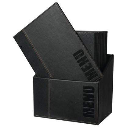 Securit Contemporary Menu Covers and Storage Box A4 Black (20 Pack) (Pack of 20) • PAS-U266