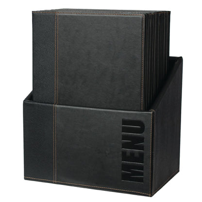 Securit Contemporary Menu Covers and Storage Box A4 Black (20 Pack) (Pack of 20) • PAS-U266