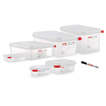 Araven Polypropylene 1/3 Gastronorm Containers With Lids 150mm (4 Pack) • PAS-T987