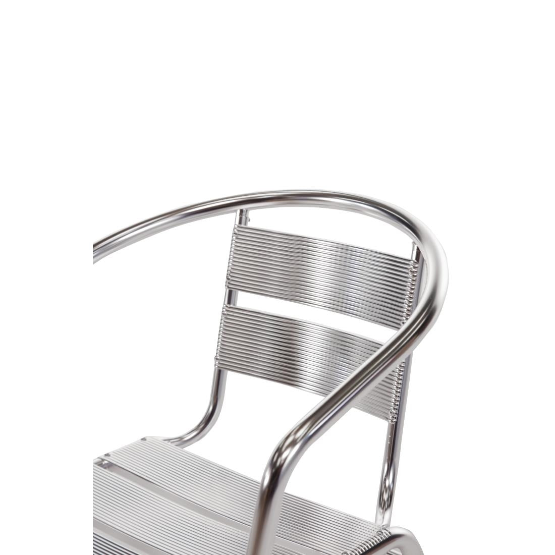 Bolero Aluminium Stacking Chairs 735mm (4 Pack) (Colour: Silver. Height: 735mm. Pack Quantity: 4) • PAS-U419