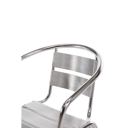 Bolero Aluminium Stacking Chairs 735mm (4 Pack) (Colour: Silver. Height: 735mm. Pack Quantity: 4) • PAS-U419