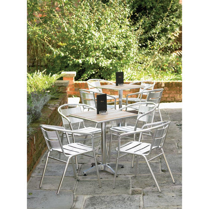 Bolero Aluminium Stacking Chairs 735mm (4 Pack) (Colour: Silver. Height: 735mm. Pack Quantity: 4) • PAS-U419