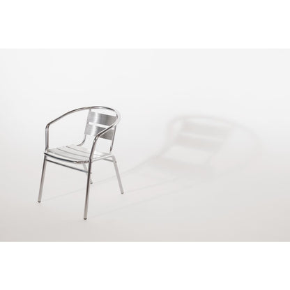 Bolero Aluminium Stacking Chairs 735mm (4 Pack) (Colour: Silver. Height: 735mm. Pack Quantity: 4) • PAS-U419