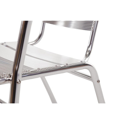Bolero Aluminium Stacking Chairs 735mm (4 Pack) (Colour: Silver. Height: 735mm. Pack Quantity: 4) • PAS-U419