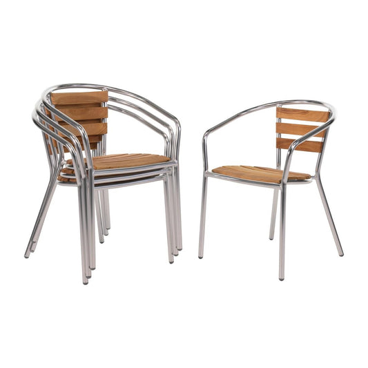 Bolero Aluminium & Ash Chairs (4 Pack) • PAS-U421