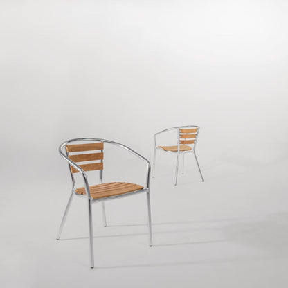 Bolero Aluminium & Ash Chairs (4 Pack) • PAS-U421