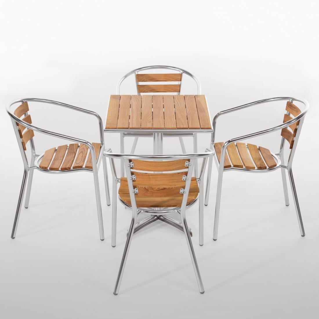 Bolero Aluminium & Ash Chairs (4 Pack) • PAS-U421