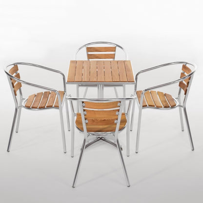 Bolero Aluminium & Ash Chairs (4 Pack) • PAS-U421