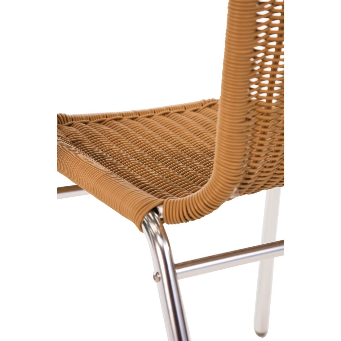 Bolero Natural Wicker Chair with Aluminium Frame (4 Pack) • PAS-U422