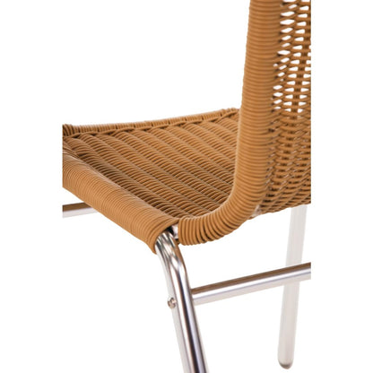 Bolero Natural Wicker Chair with Aluminium Frame (4 Pack) • PAS-U422